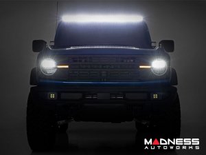 Ford Bronco Light Upgrade - Windshield Light Bar Kit - Rough Country - 50" Single Row LED - Black Series